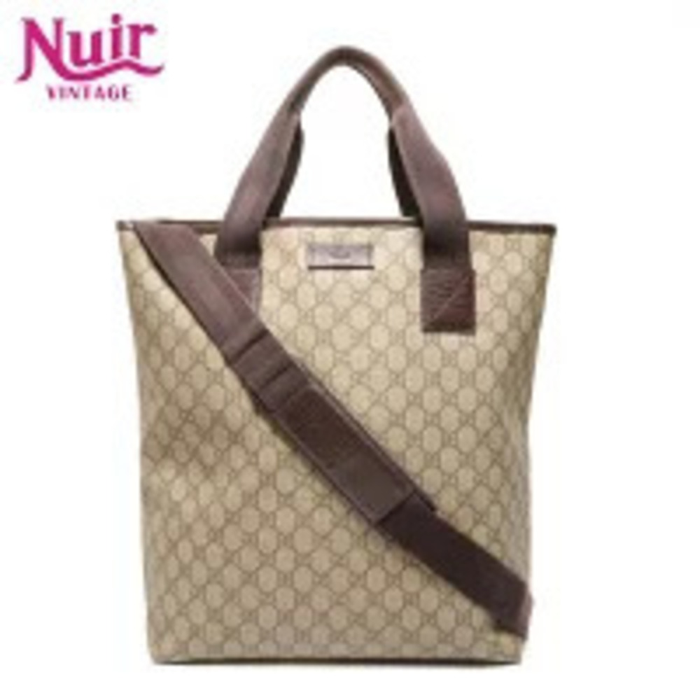 Gucci GG Supreme Tote Bag Shoulder Beige